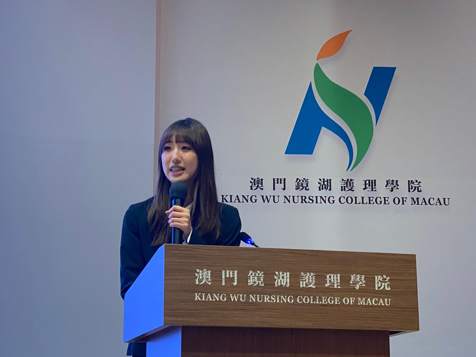 ▲Address by President of the Student Union, Chan Hang U